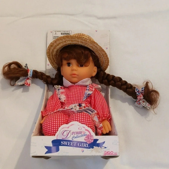 Gigo toy co Other - Americana Vintage Doll Red Gingham Picnic Little Girl Hard to Find